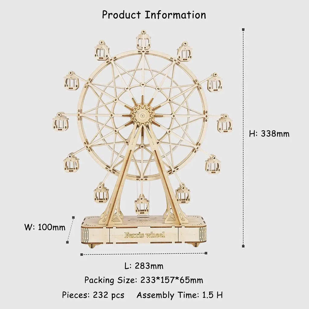 Rolife 3D Puzzle Ferris Wheel Music Box Box Model Kit with Music for Children and Adults Crafts Adults Women 3D Puzzle