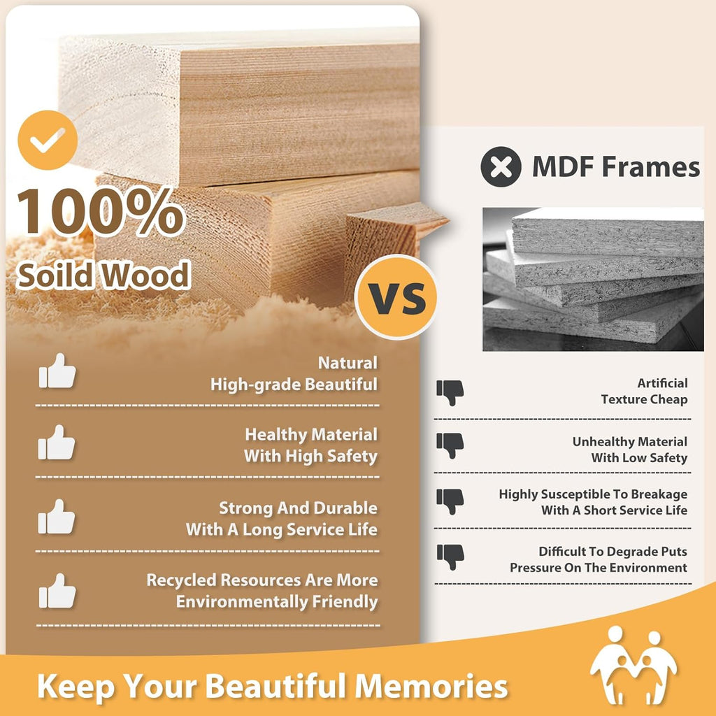 8X10 Picture Frames 4 Pack Solid Wood Frames Covered by Plexiglass for Pictures 4X6 or 5X7 with Mat or 8X10 without Mat, Photo Frames for Table Top and Wall Display, Light Gray