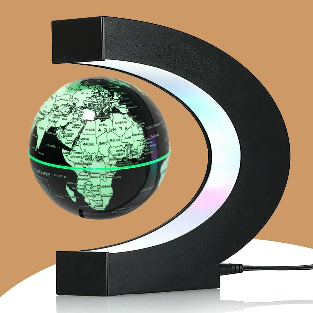 Multicolor Changing Magnetic Levitation Floating Globe, Floating Globe with LED Lights, Cool Gadgets Desktop Decor, Great Gifts for Men/Fathers/Husbands/Boyfriends/Bosses